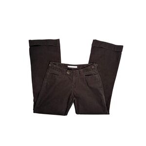 Y2K Brown Grunge Flare Leg Corduroy Pants Size 6 Mid Rise